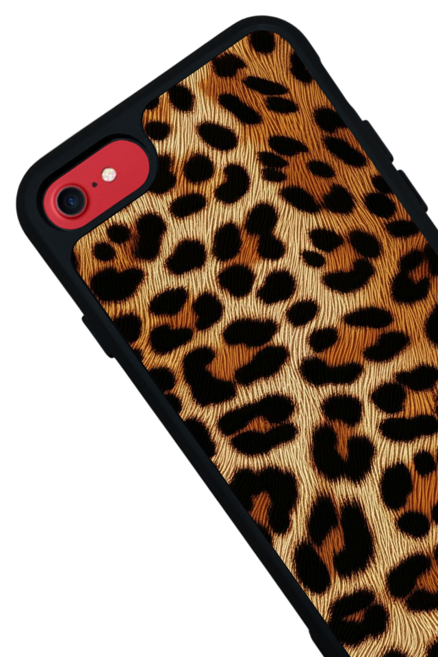 iPhone SE Uyumlu Leopar Tasarımlı Glossy Premium Kılıf
