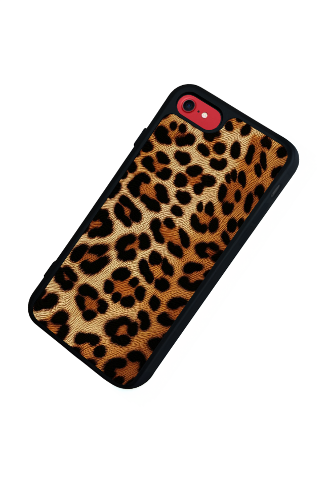 iPhone SE Uyumlu Leopar Tasarımlı Glossy Premium Kılıf