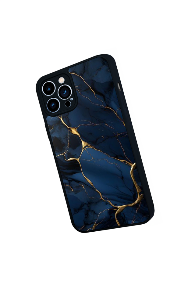 iPhone 13 Pro Max Uyumlu Mermer Marble Tasarımlı Glossy Premium Kılıf