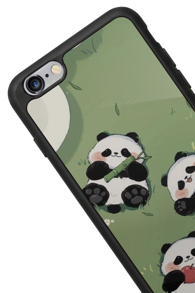 iPhone 6s Plus Uyumlu Panda Tasarımlı Glossy Premium Kılıf