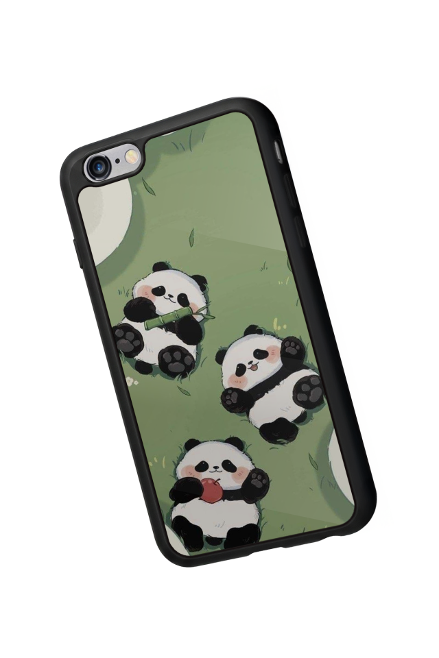 iPhone 6s Plus Uyumlu Panda Tasarımlı Glossy Premium Kılıf
