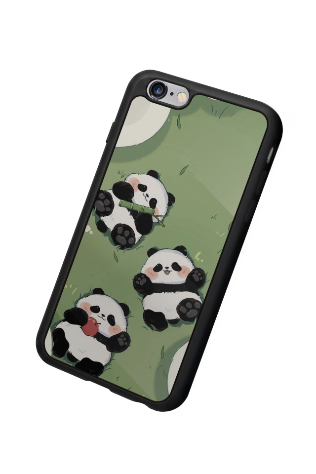 iPhone 6s Plus Uyumlu Panda Tasarımlı Glossy Premium Kılıf