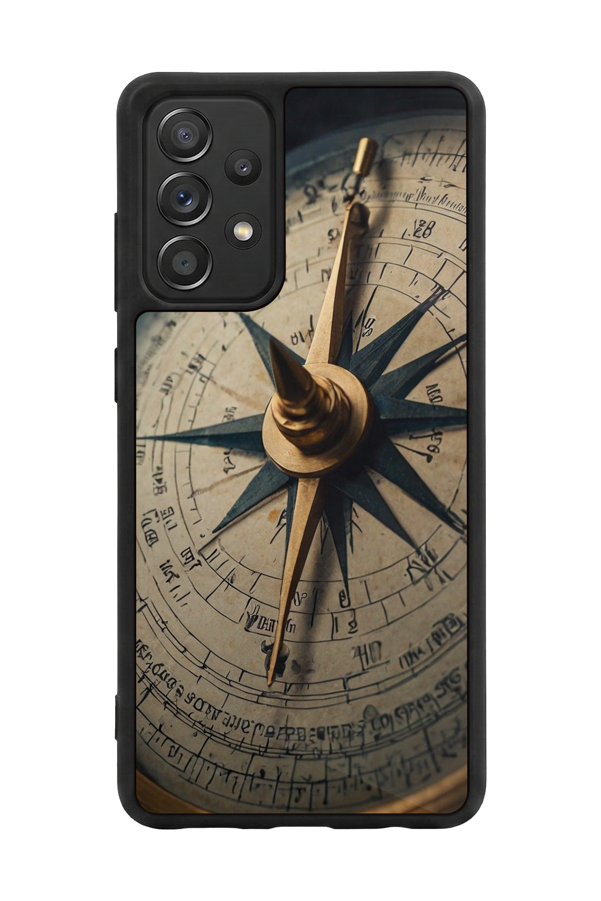 Samsung Galaxy A72 Uyumlu Pusula Tasarımlı Glossy Premium Kılıf