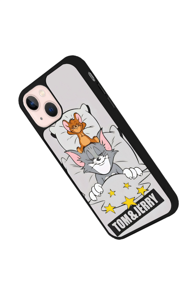 iPhone 15 Uyumlu Tom And Jerry Tasarımlı Glossy Premium Kılıf