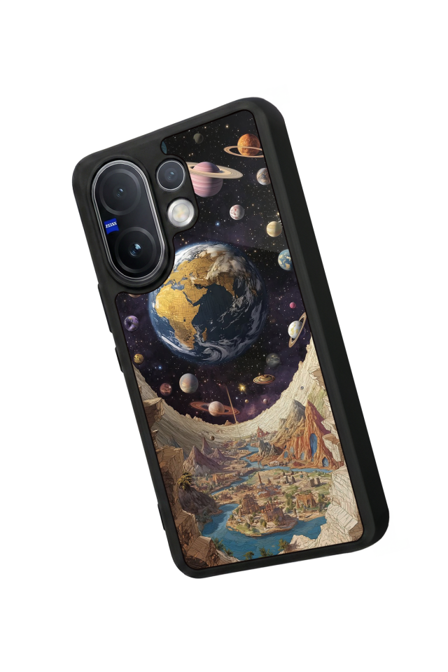 Vivo V60 Uyumlu Uzay Tasarımlı Glossy Premium Kılıf
