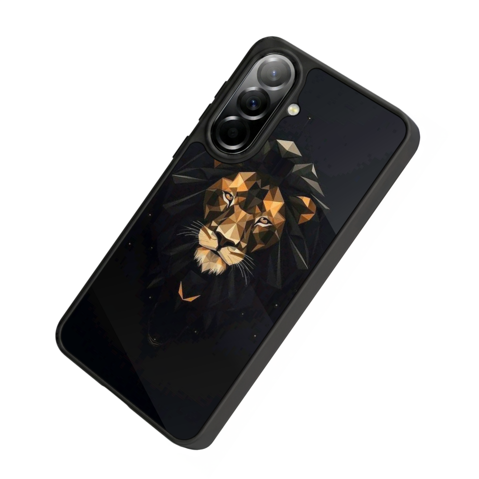 Samsung Galaxy A37 Uyumlu Aslan Tasarımlı Glossy Premium Kılıf