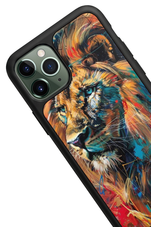 iPhone 11 Pro Max Uyumlu Aslan Tasarımlı Glossy Premium Kılıf