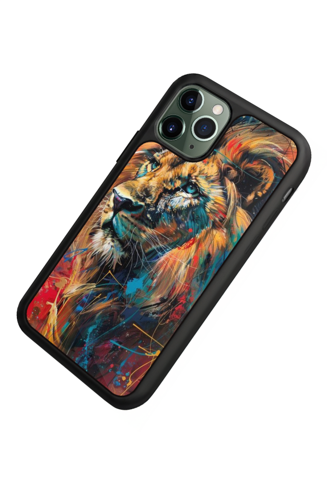 iPhone 11 Pro Max Uyumlu Aslan Tasarımlı Glossy Premium Kılıf