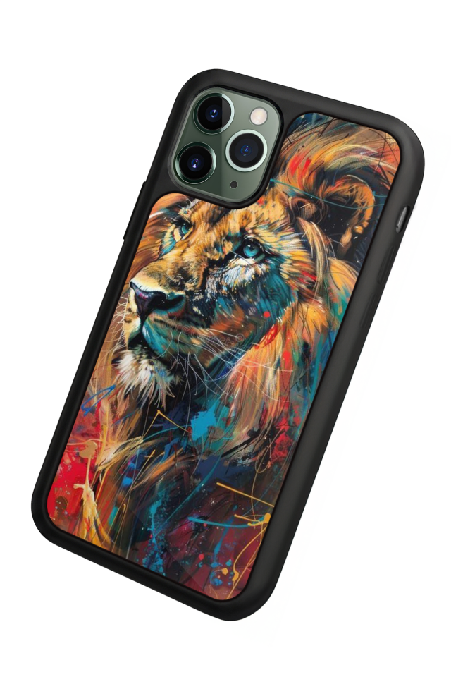 iPhone 11 Pro Max Uyumlu Aslan Tasarımlı Glossy Premium Kılıf