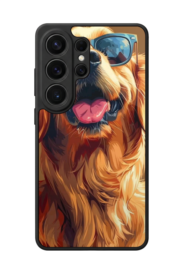 Samsung Galaxy S26 Ultra Uyumlu Golden Kopek Tasarımlı Glossy Premium Kılıf