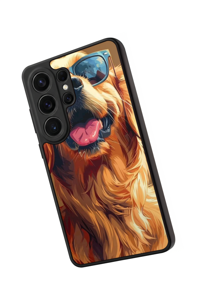 Samsung Galaxy S26 Ultra Uyumlu Golden Kopek Tasarımlı Glossy Premium Kılıf