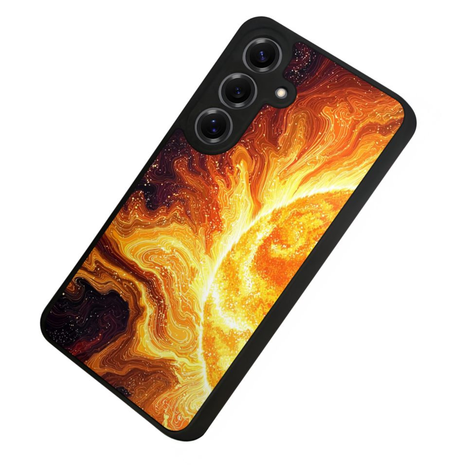 Samsung Galaxy S25 Uyumlu Güneş Tasarımlı Glossy Premium Kılıf