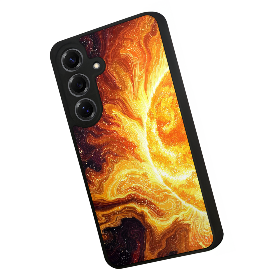 Samsung Galaxy S25 Uyumlu Güneş Tasarımlı Glossy Premium Kılıf