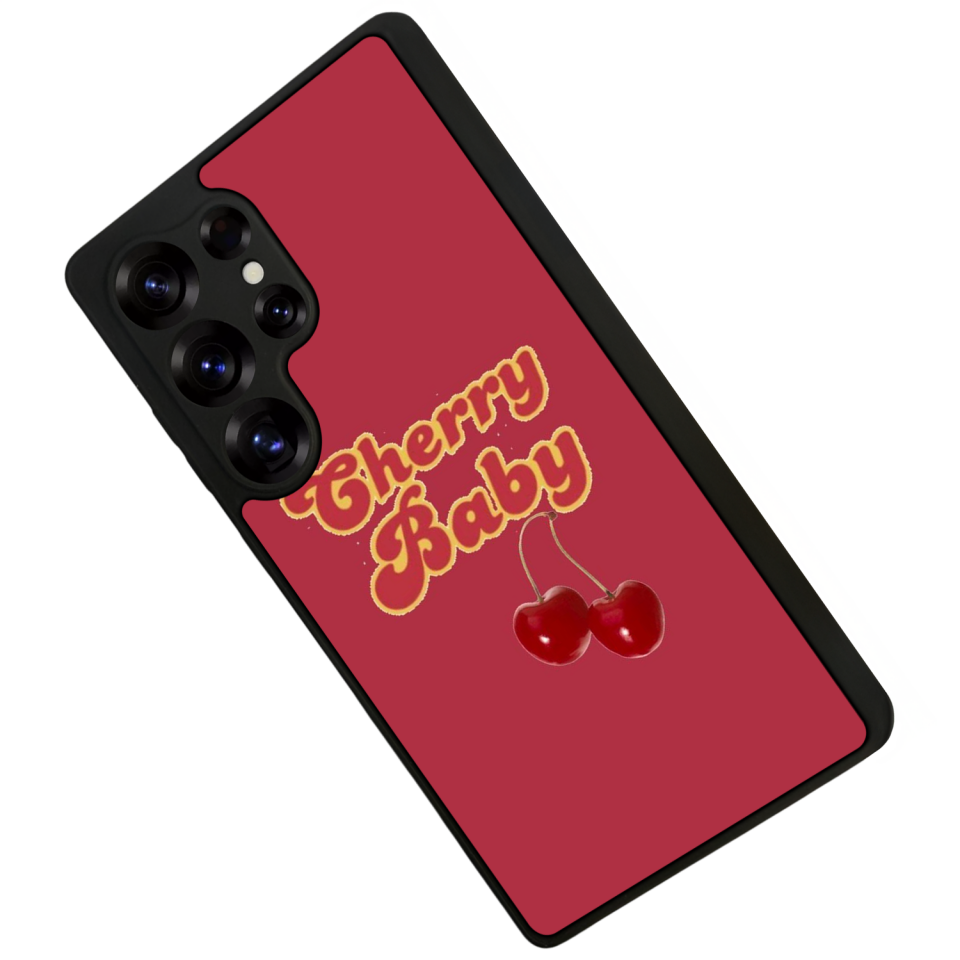 Samsung Galaxy S25 Ultra Uyumlu Kiraz Tasarımlı Glossy Premium Kılıf