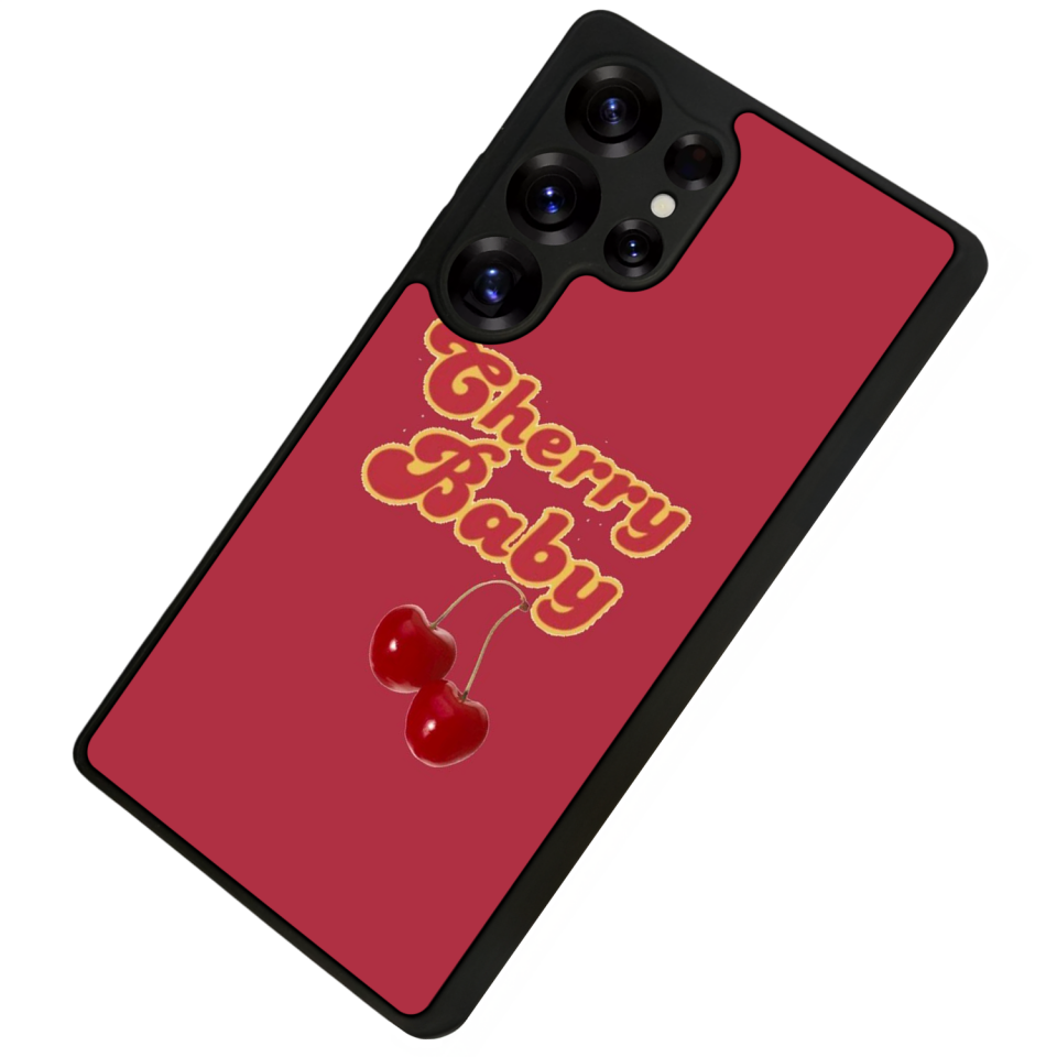 Samsung Galaxy S25 Ultra Uyumlu Kiraz Tasarımlı Glossy Premium Kılıf