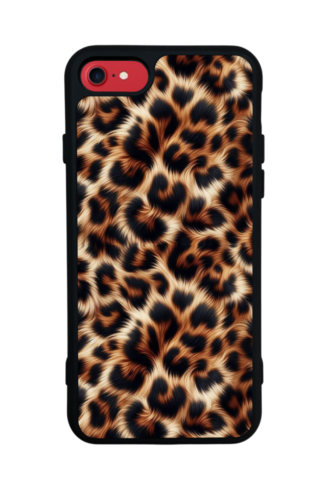 iPhone SE Uyumlu Leopar Tasarımlı Glossy Premium Kılıf