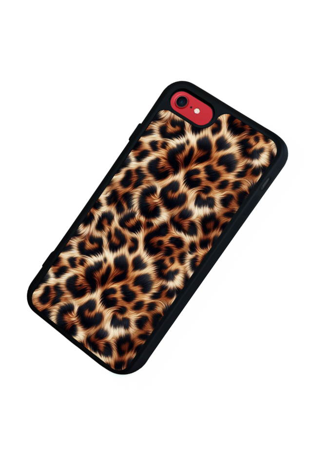 iPhone SE Uyumlu Leopar Tasarımlı Glossy Premium Kılıf