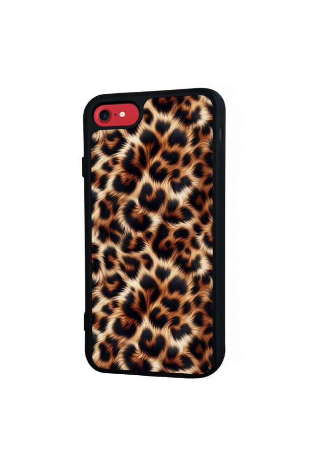 iPhone SE Uyumlu Leopar Tasarımlı Glossy Premium Kılıf
