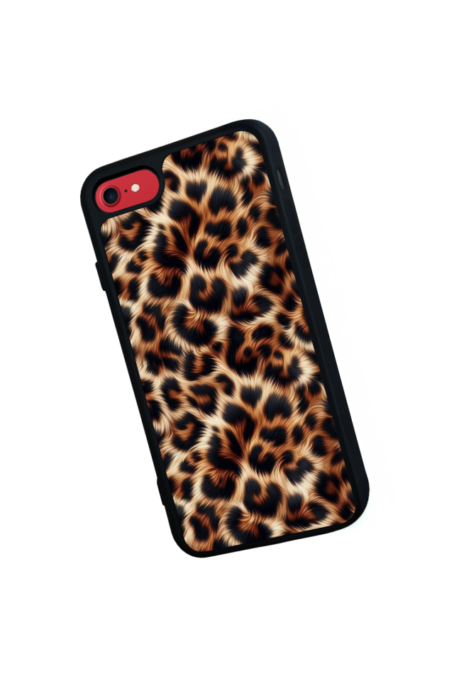 iPhone SE Uyumlu Leopar Tasarımlı Glossy Premium Kılıf