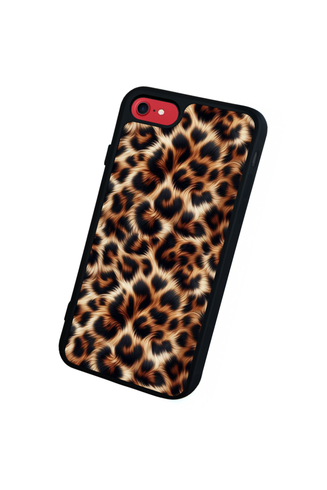 iPhone SE Uyumlu Leopar Tasarımlı Glossy Premium Kılıf