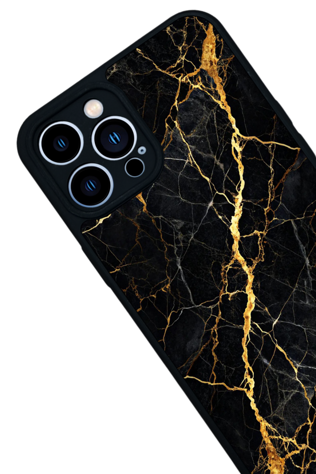 iPhone 13 Pro Max Uyumlu Mermer Marble Tasarımlı Glossy Premium Kılıf