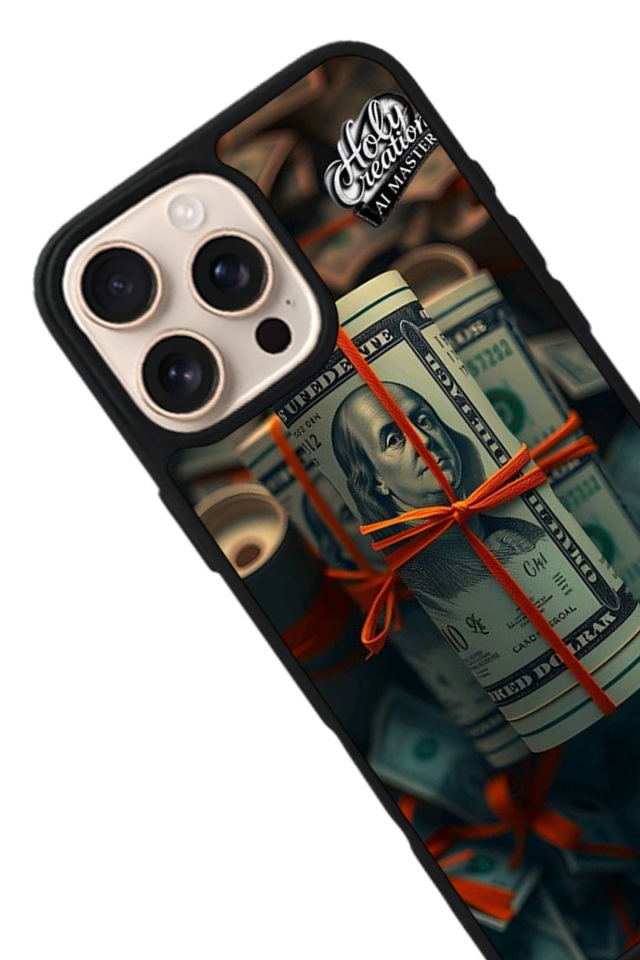 iPhone 16 Pro Uyumlu Para Tasarımlı Glossy Premium Kılıf