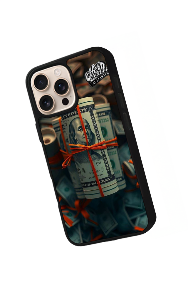 iPhone 16 Pro Uyumlu Para Tasarımlı Glossy Premium Kılıf