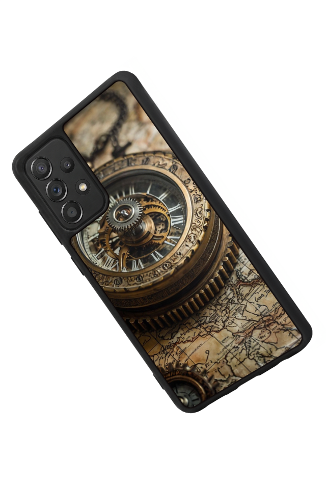 Samsung Galaxy A72 Uyumlu Pusula Tasarımlı Glossy Premium Kılıf