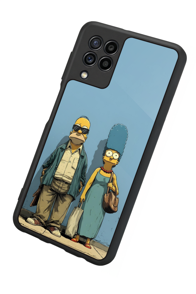 Samsung Galaxy M32 Uyumlu The Simpsons Tasarımlı Glossy Premium Kılıf