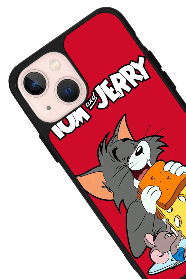 iPhone 15 Uyumlu Tom And Jerry Tasarımlı Glossy Premium Kılıf