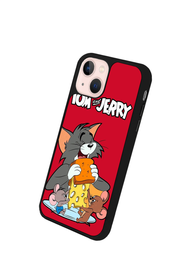 iPhone 15 Uyumlu Tom And Jerry Tasarımlı Glossy Premium Kılıf