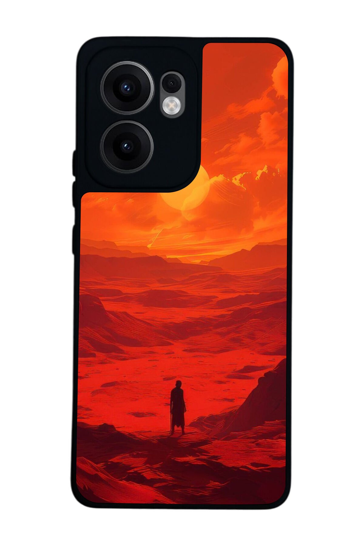 Oppo Reno 13F Uyumlu Güneş Tasarımlı Glossy Premium Kılıf