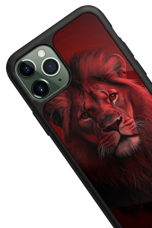 iPhone 11 Pro Max Uyumlu Aslan Tasarımlı Glossy Premium Kılıf