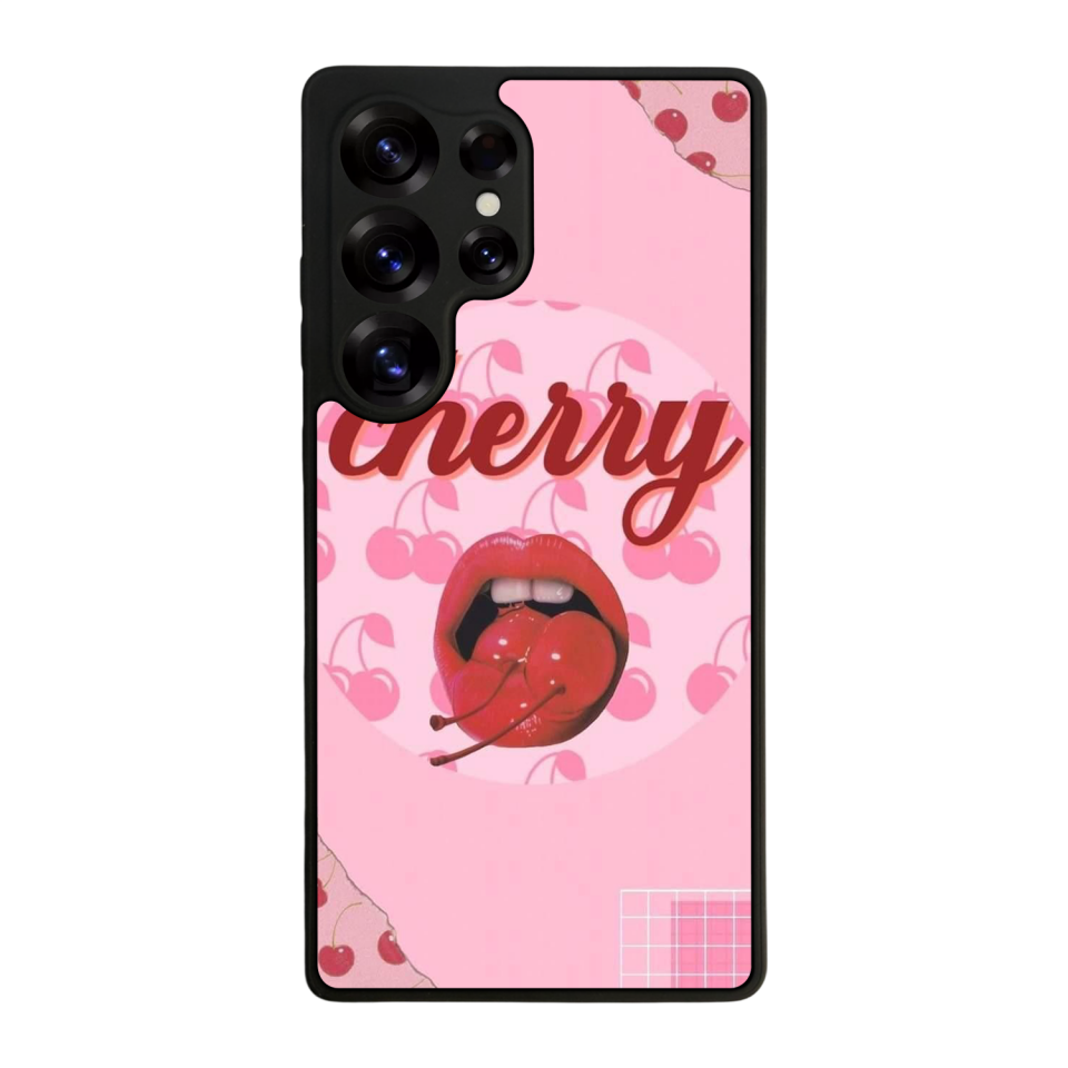 Samsung Galaxy S25 Ultra Uyumlu Kiraz Tasarımlı Glossy Premium Kılıf