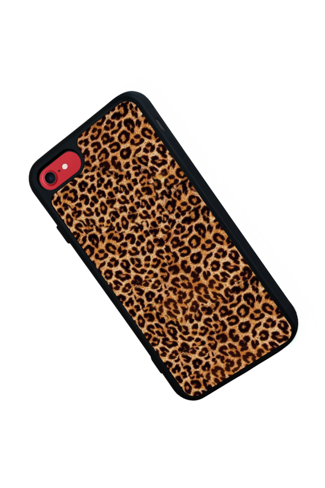 iPhone SE Uyumlu Leopar Tasarımlı Glossy Premium Kılıf
