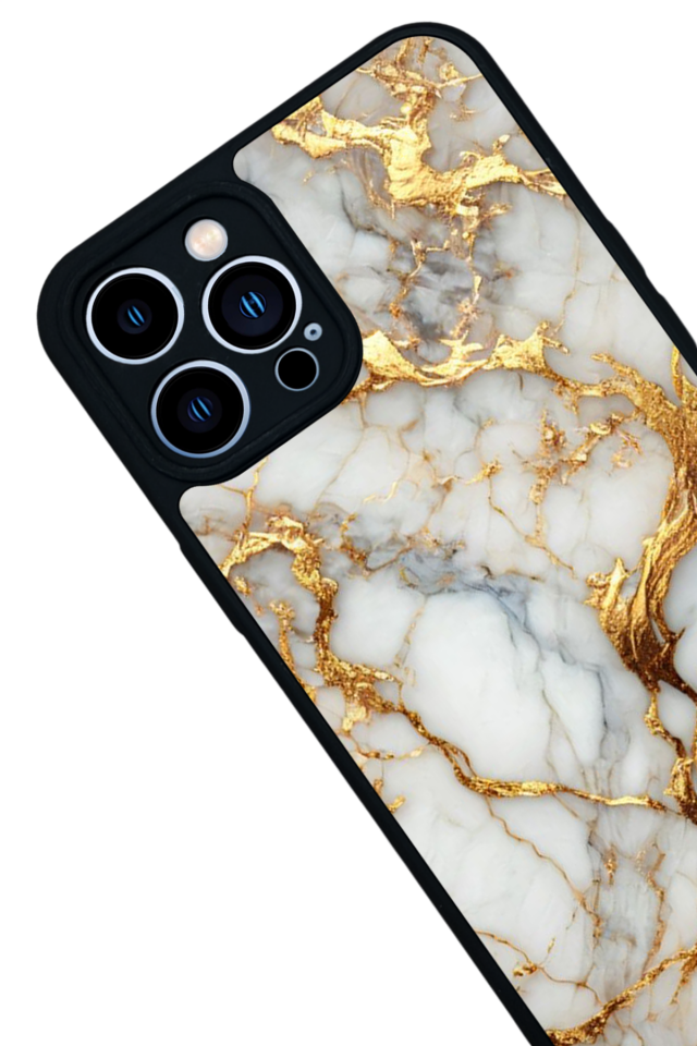 iPhone 13 Pro Max Uyumlu Mermer Marble Tasarımlı Glossy Premium Kılıf