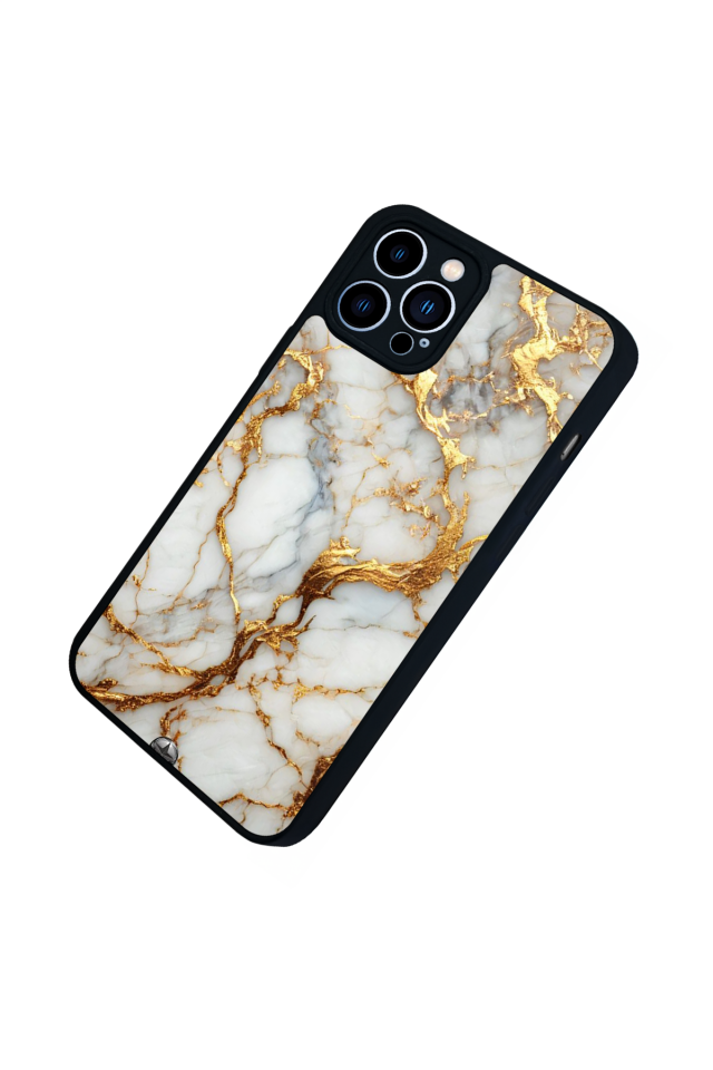 iPhone 13 Pro Max Uyumlu Mermer Marble Tasarımlı Glossy Premium Kılıf