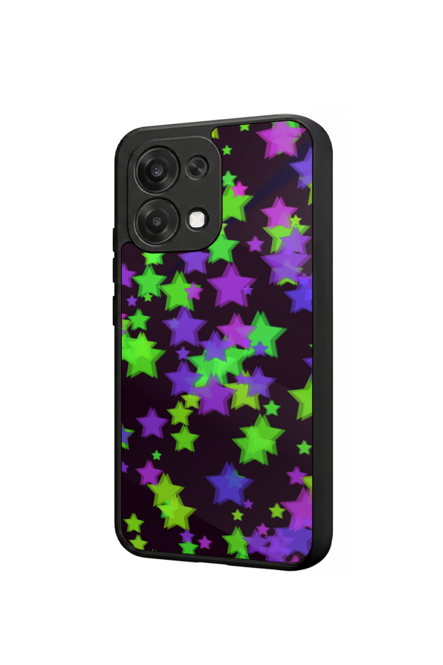 Oppo A6 Pro Uyumlu Retro Yildizlar Tasarımlı Glossy Premium Kılıf
