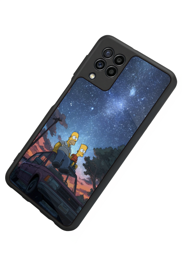 Samsung Galaxy M32 Uyumlu The Simpsons Tasarımlı Glossy Premium Kılıf