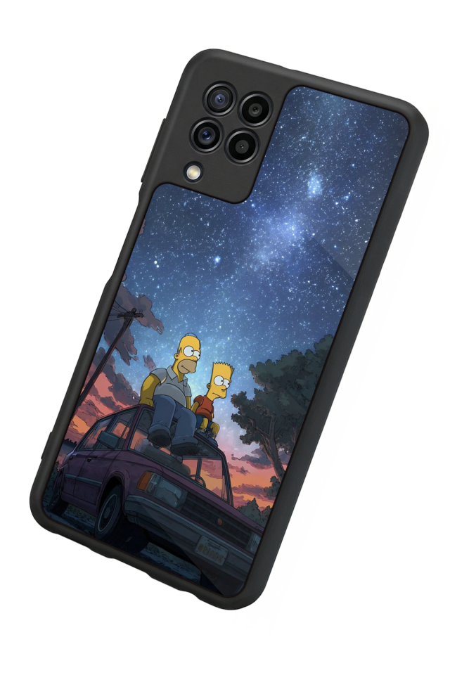 Samsung Galaxy M32 Uyumlu The Simpsons Tasarımlı Glossy Premium Kılıf