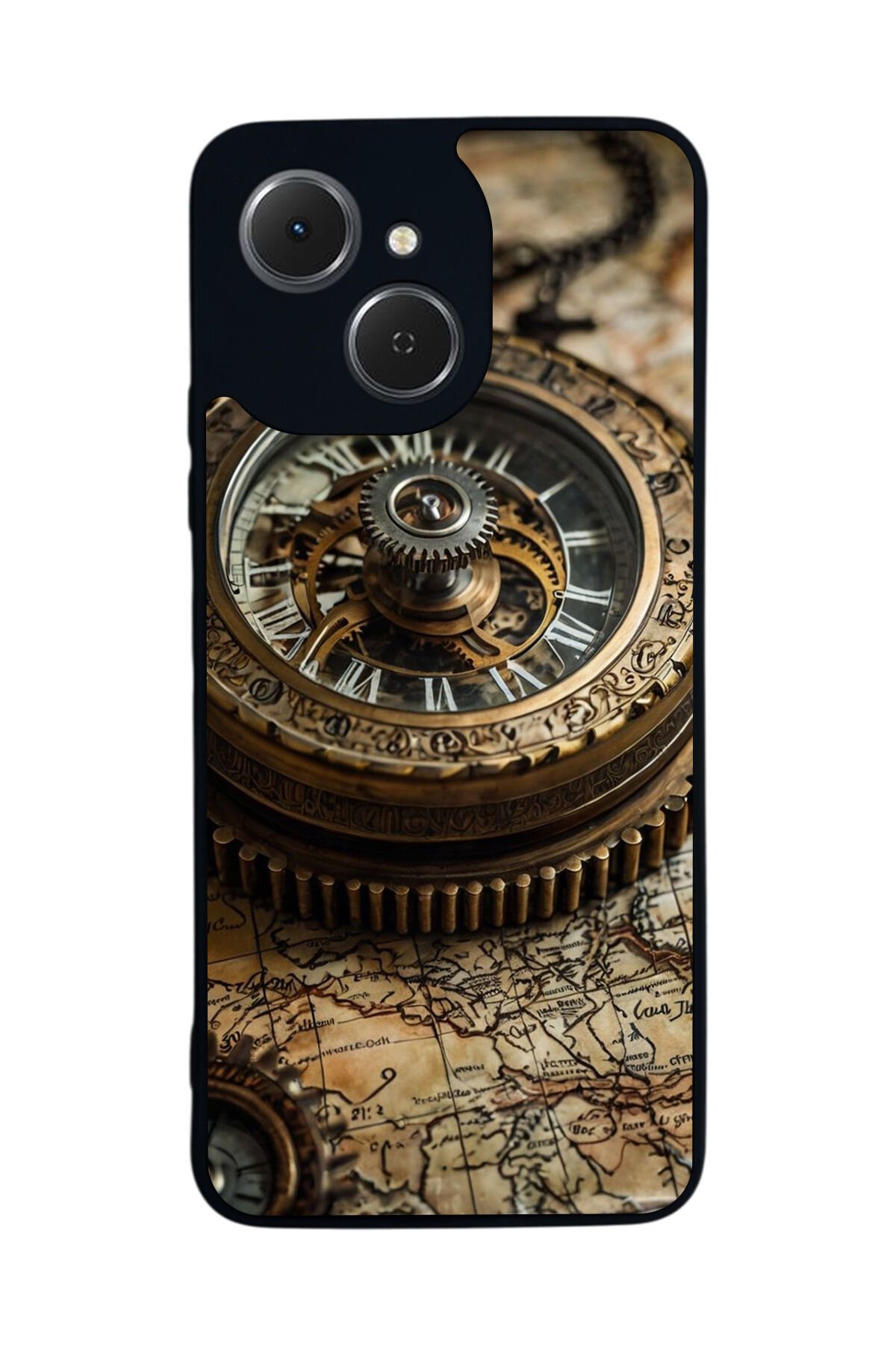 Tecno Spark 40C Uyumlu Pusula Tasarımlı Glossy Premium Kılıf