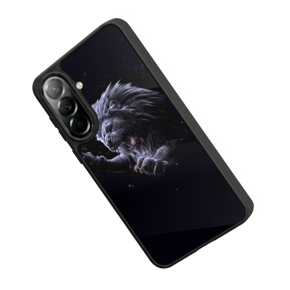 Samsung Galaxy A37 Uyumlu Aslan Tasarımlı Glossy Premium Kılıf