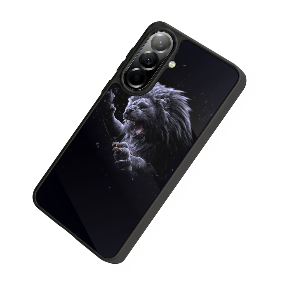 Samsung Galaxy A37 Uyumlu Aslan Tasarımlı Glossy Premium Kılıf