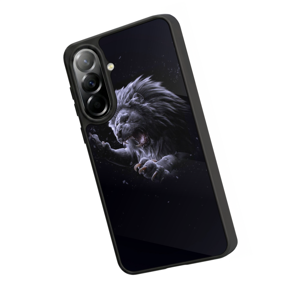 Samsung Galaxy A37 Uyumlu Aslan Tasarımlı Glossy Premium Kılıf