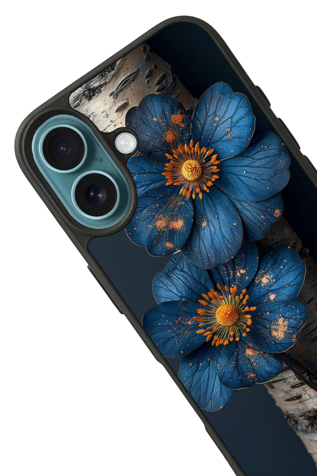 iPhone 16 Uyumlu Cicek Tasarımlı Glossy Premium Kılıf