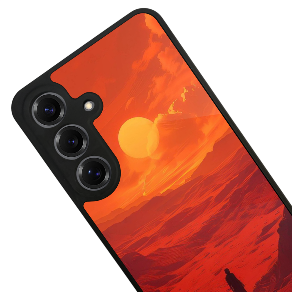 Samsung Galaxy S25 Uyumlu Güneş Tasarımlı Glossy Premium Kılıf