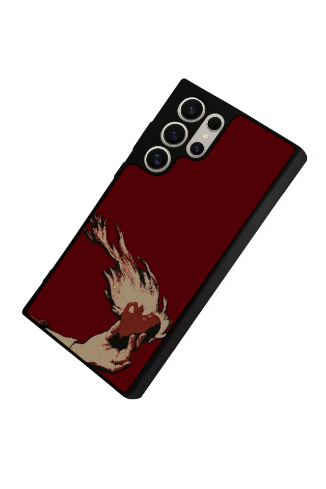 Samsung Galaxy S22 Ultra Uyumlu Kalp Love Tasarımlı Glossy Premium Kılıf