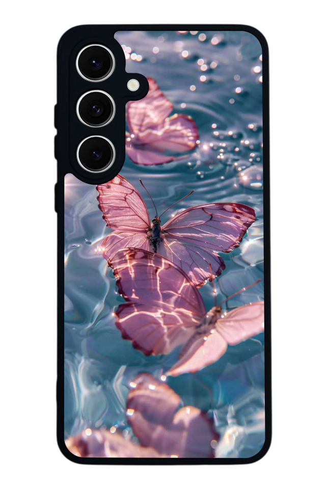 Samsung Galaxy S24 FE Uyumlu Kelebek Tasarımlı Glossy Premium Kılıf