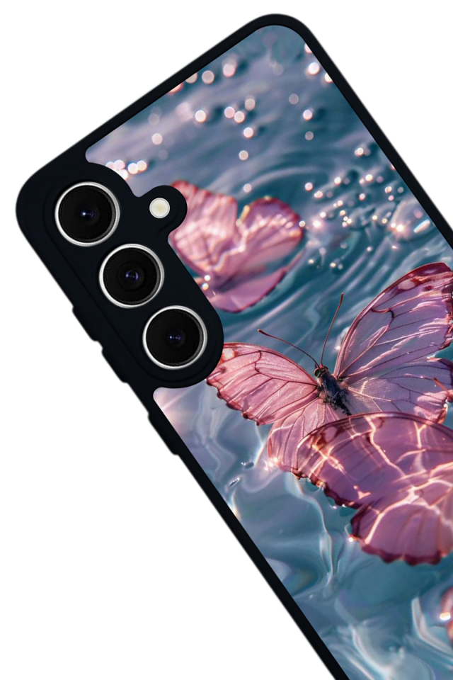 Samsung Galaxy S24 FE Uyumlu Kelebek Tasarımlı Glossy Premium Kılıf