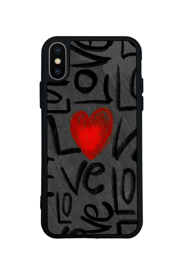 iPhone X/ XS Uyumlu Love Tasarımlı Glossy Premium Kılıf